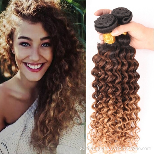 30" Deep Wave Human Hair Bundles Natural Black